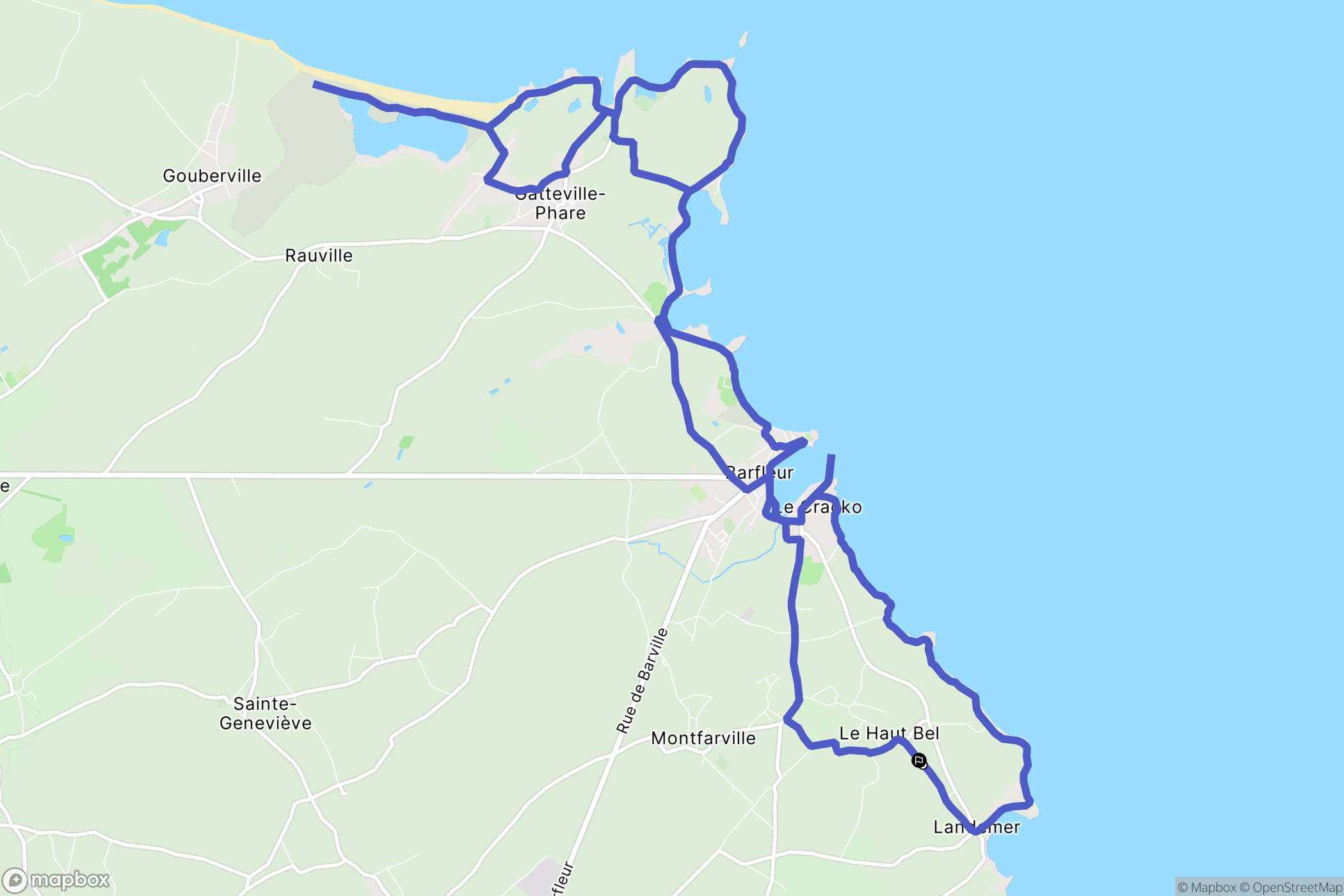 Montfarville : carte du parcours de randonnée - France