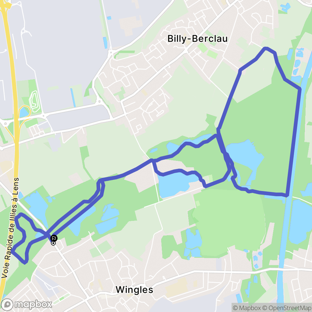 Wingles : carte du parcours de randonnée - France