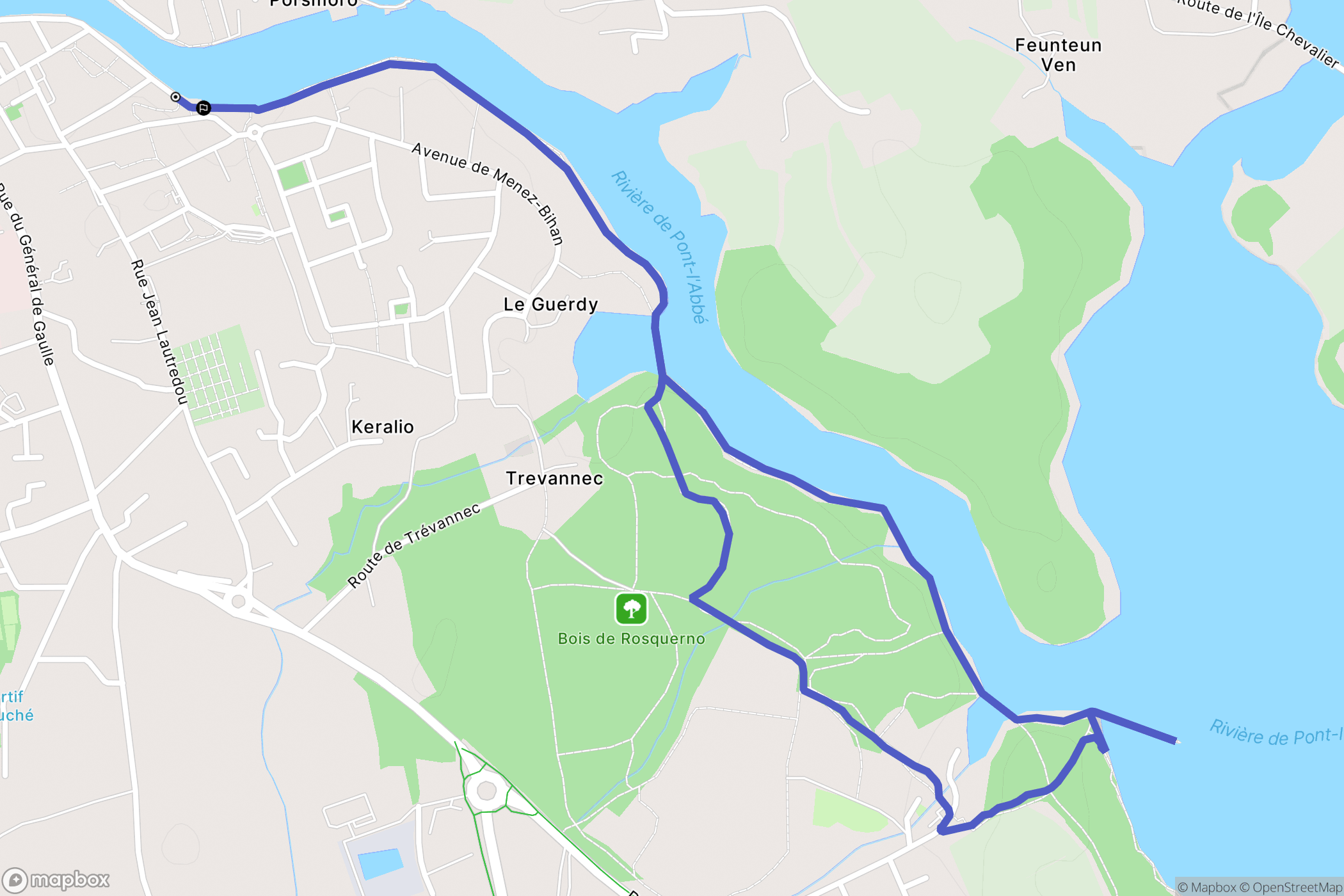 Pont-l'Abbé : carte du parcours de randonnée - France