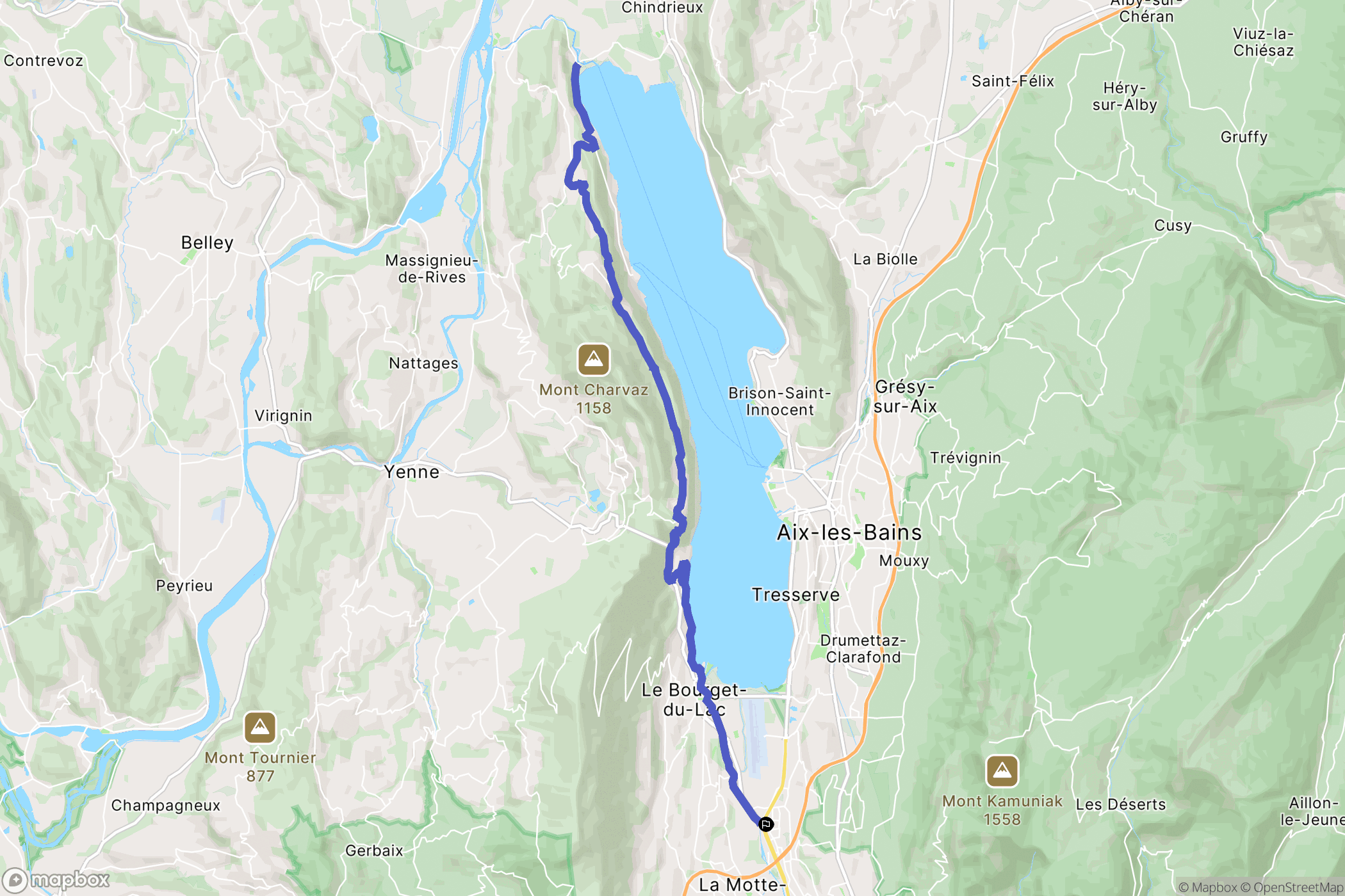 Voglans : carte du parcours de randonnée - France