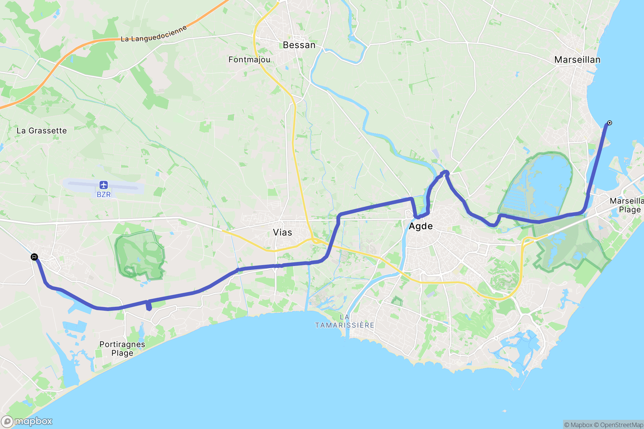 Marseillan : carte du parcours de randonnée - France