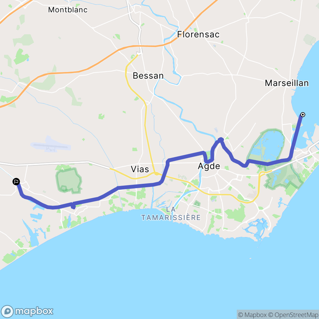 Marseillan : carte du parcours de randonnée - France