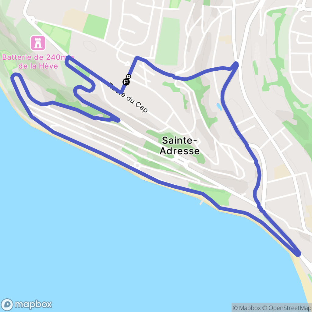 Sainte-Adresse : carte du parcours de randonnée - France