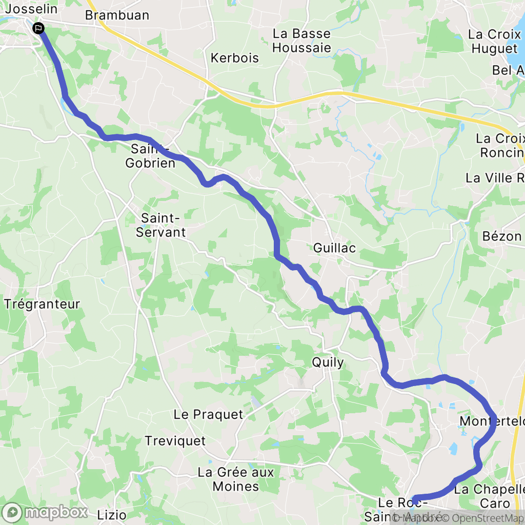 Josselin : carte du parcours de randonnée - France