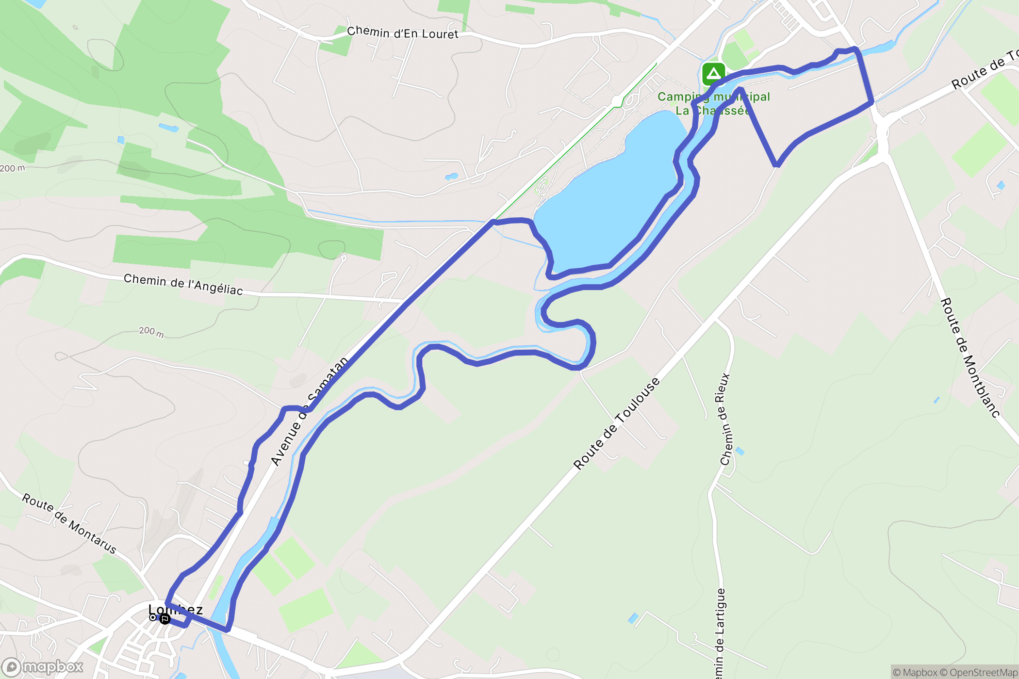 Lombez : carte du parcours de randonnée - France