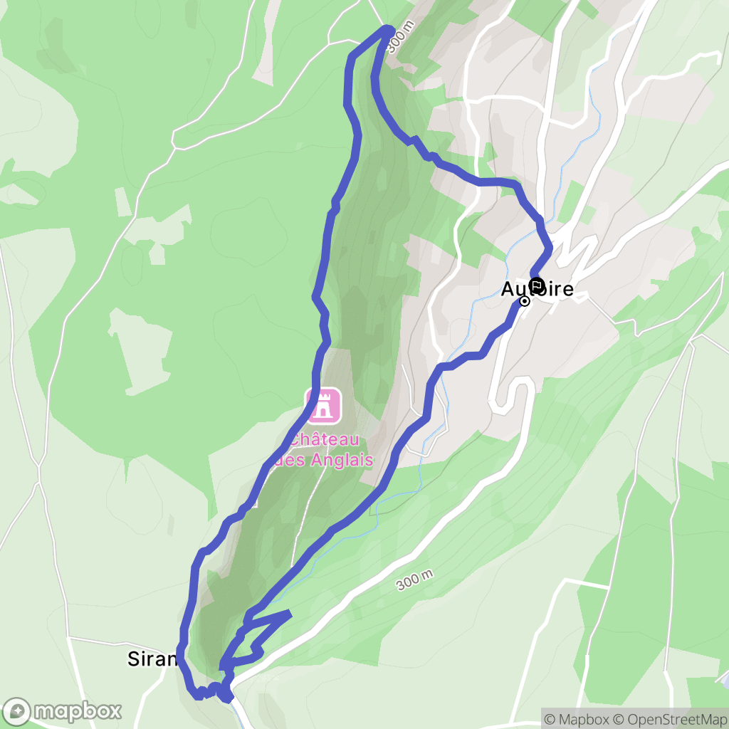 Autoire : carte du parcours de randonnée - France