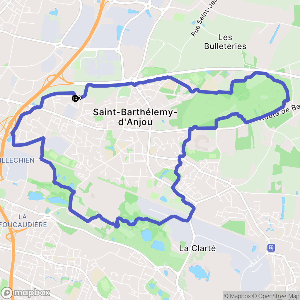 Saint-Barthélemy-d'Anjou : carte du parcours de randonnée - France