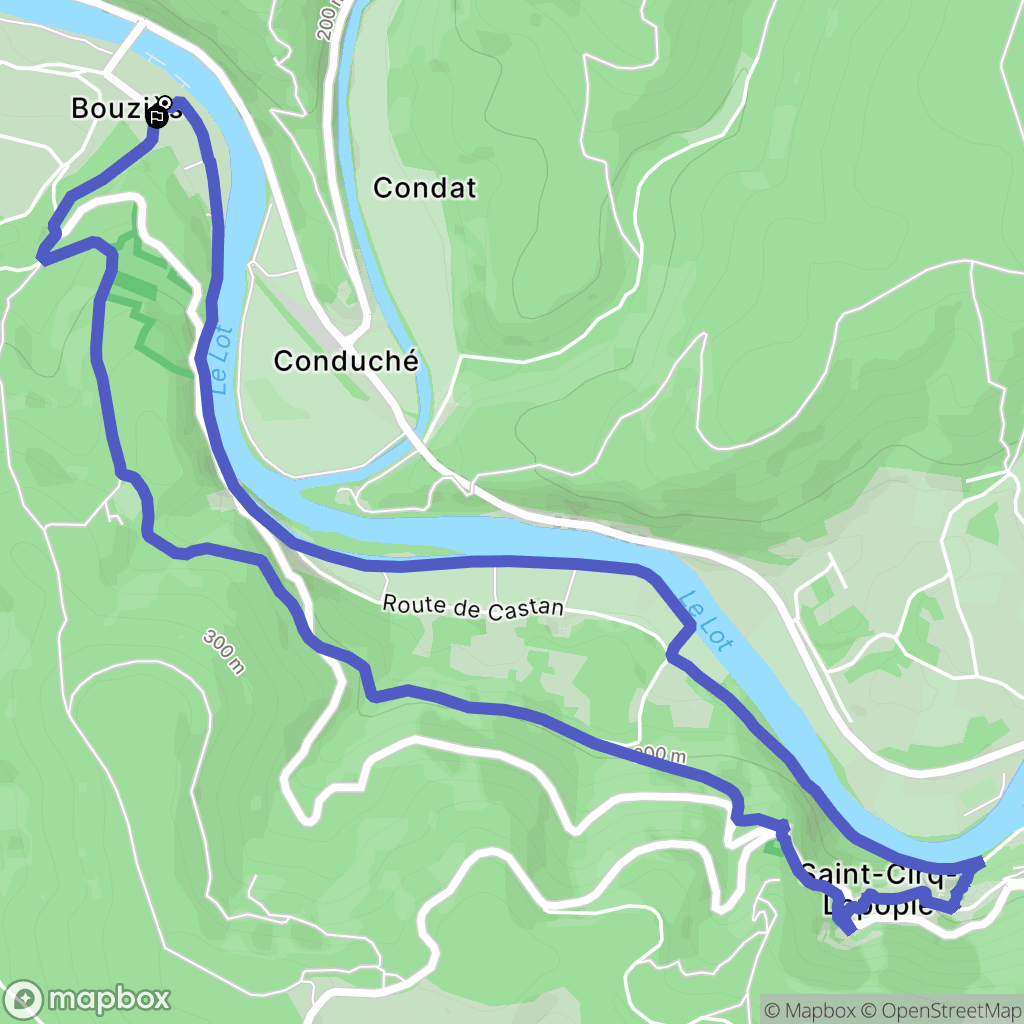 Bouzies : carte du parcours de randonnée - France