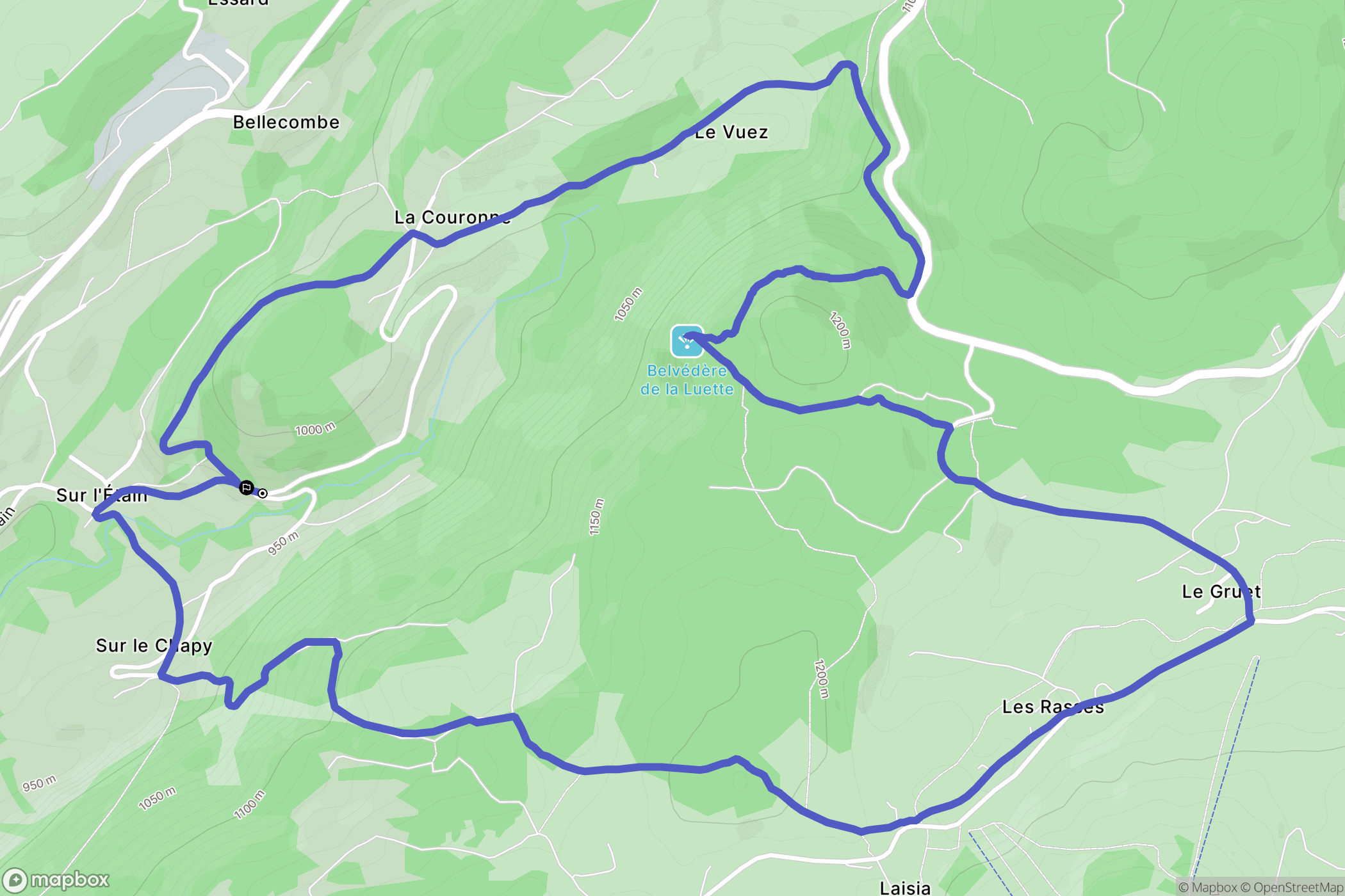 Septmoncel les Molunes : carte du parcours de randonnée - France