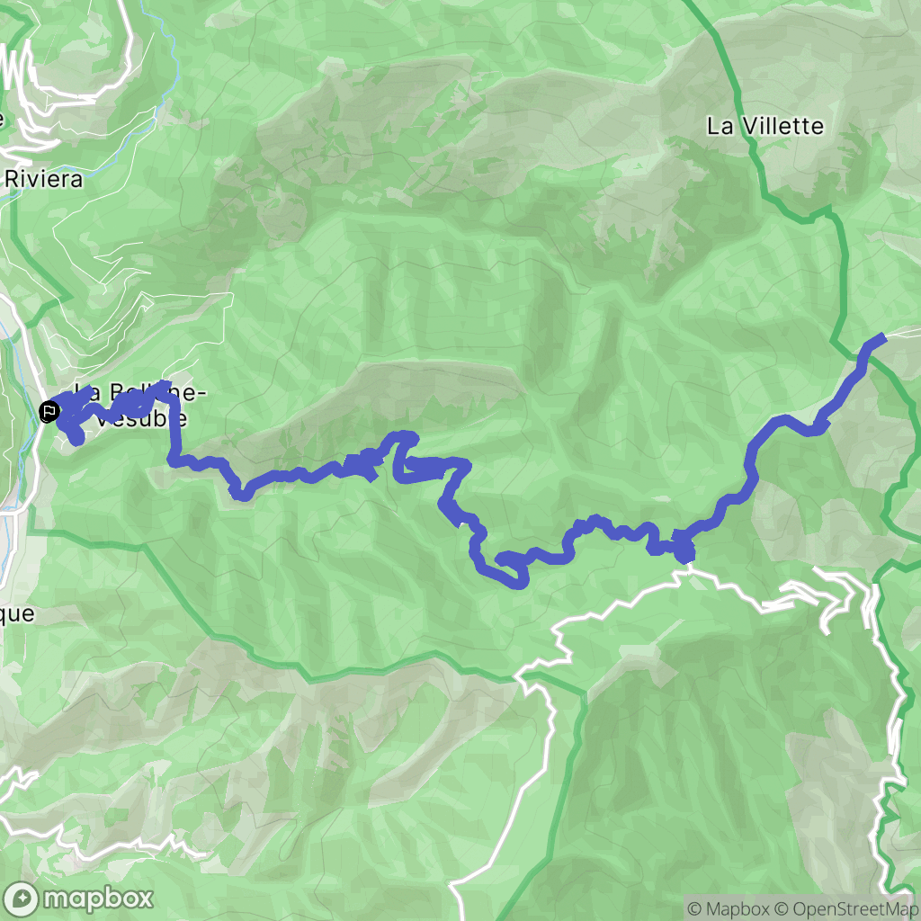 La Bollène-Vésubie : carte du parcours de randonnée - France