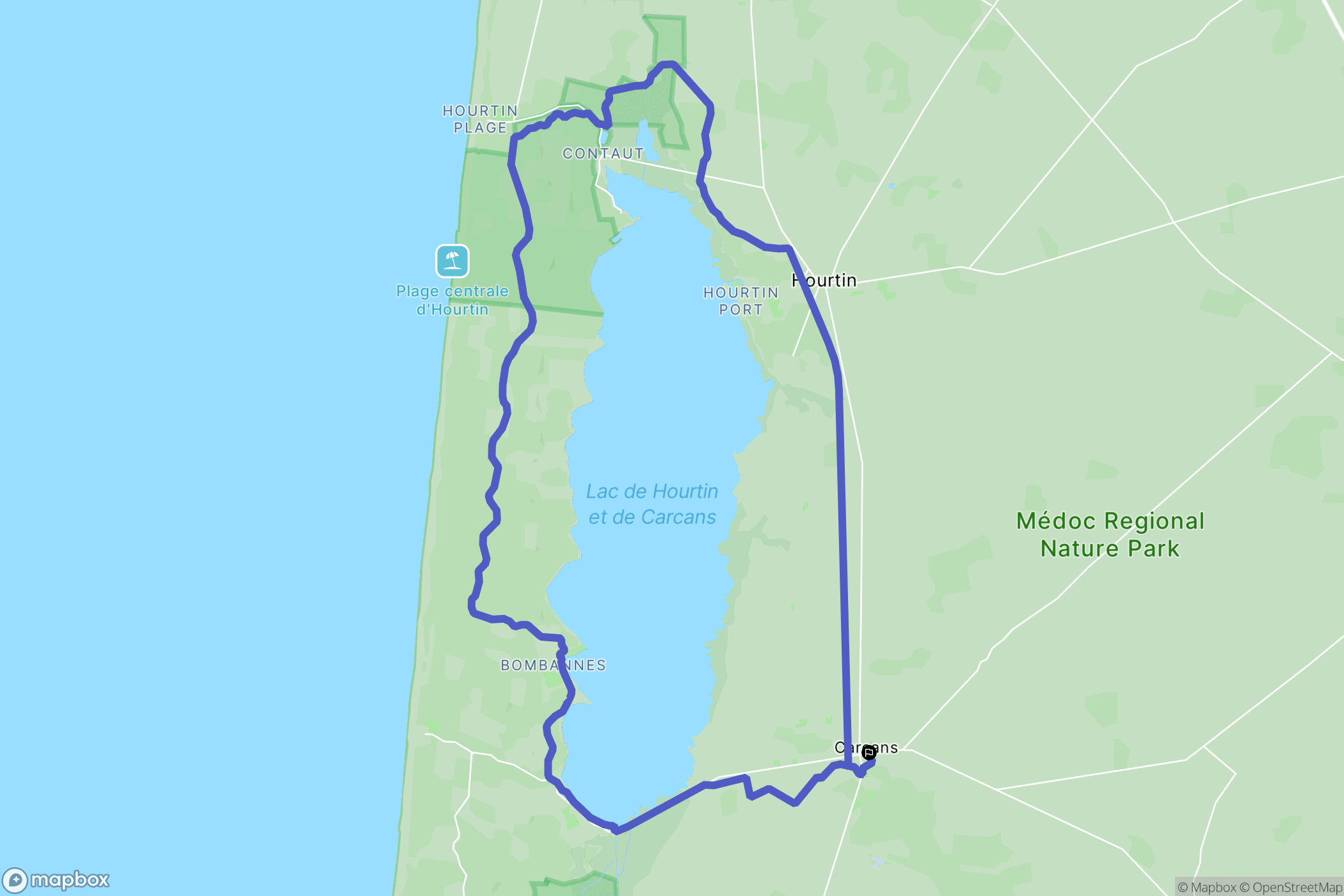 Carcans : carte du parcours de randonnée - France