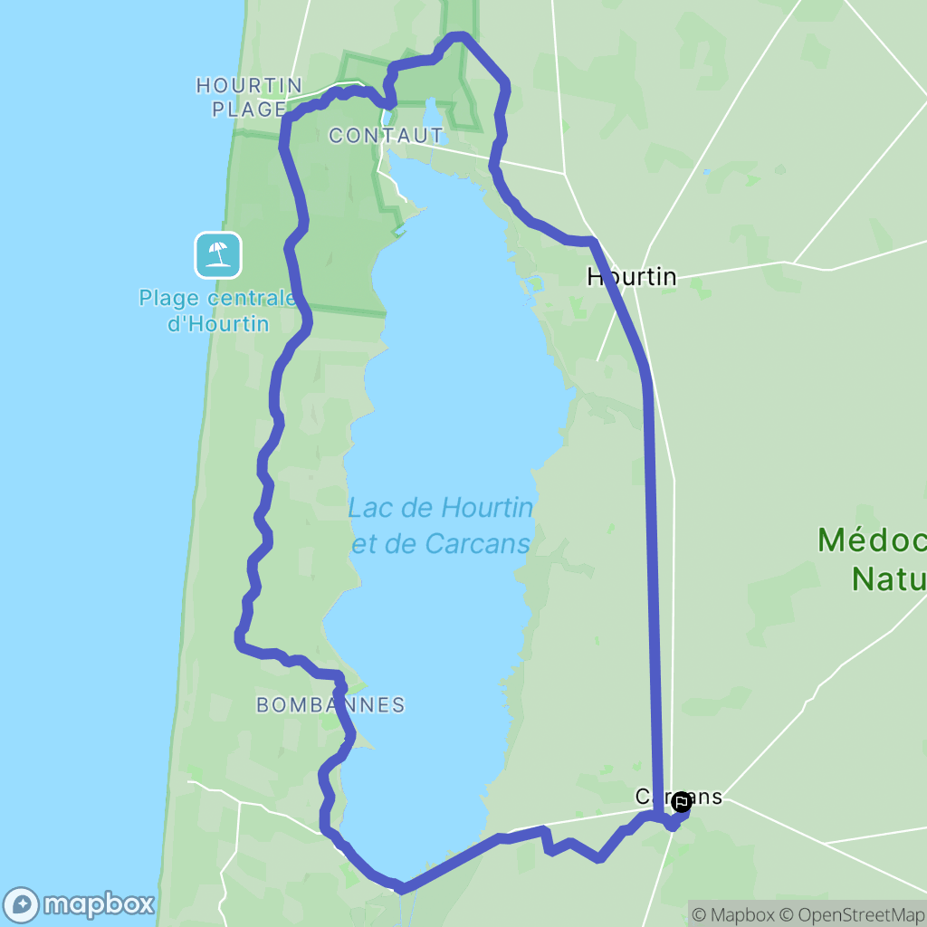 Carcans : carte du parcours de randonnée - France