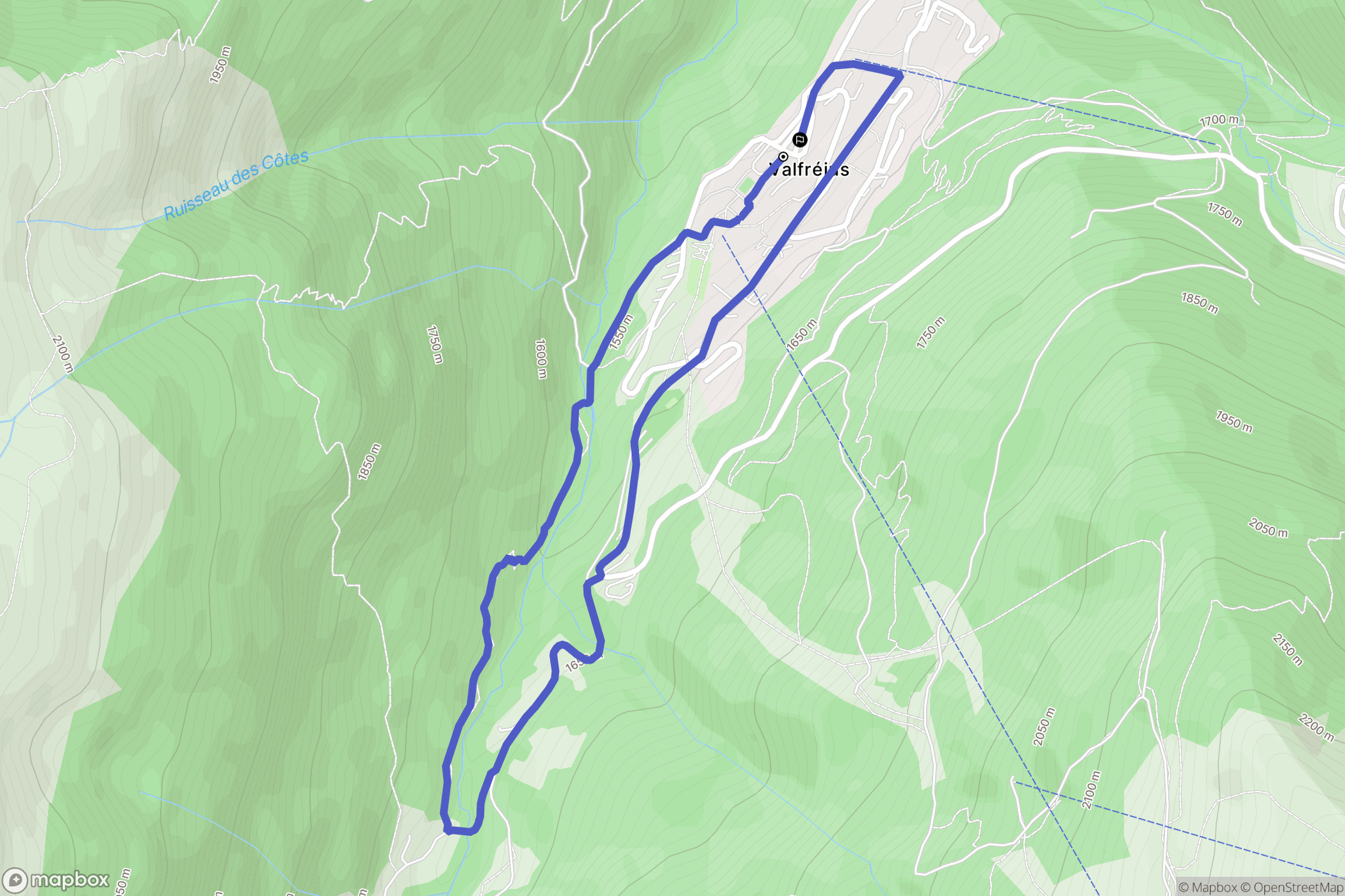 Modane : carte du parcours de randonnée - France
