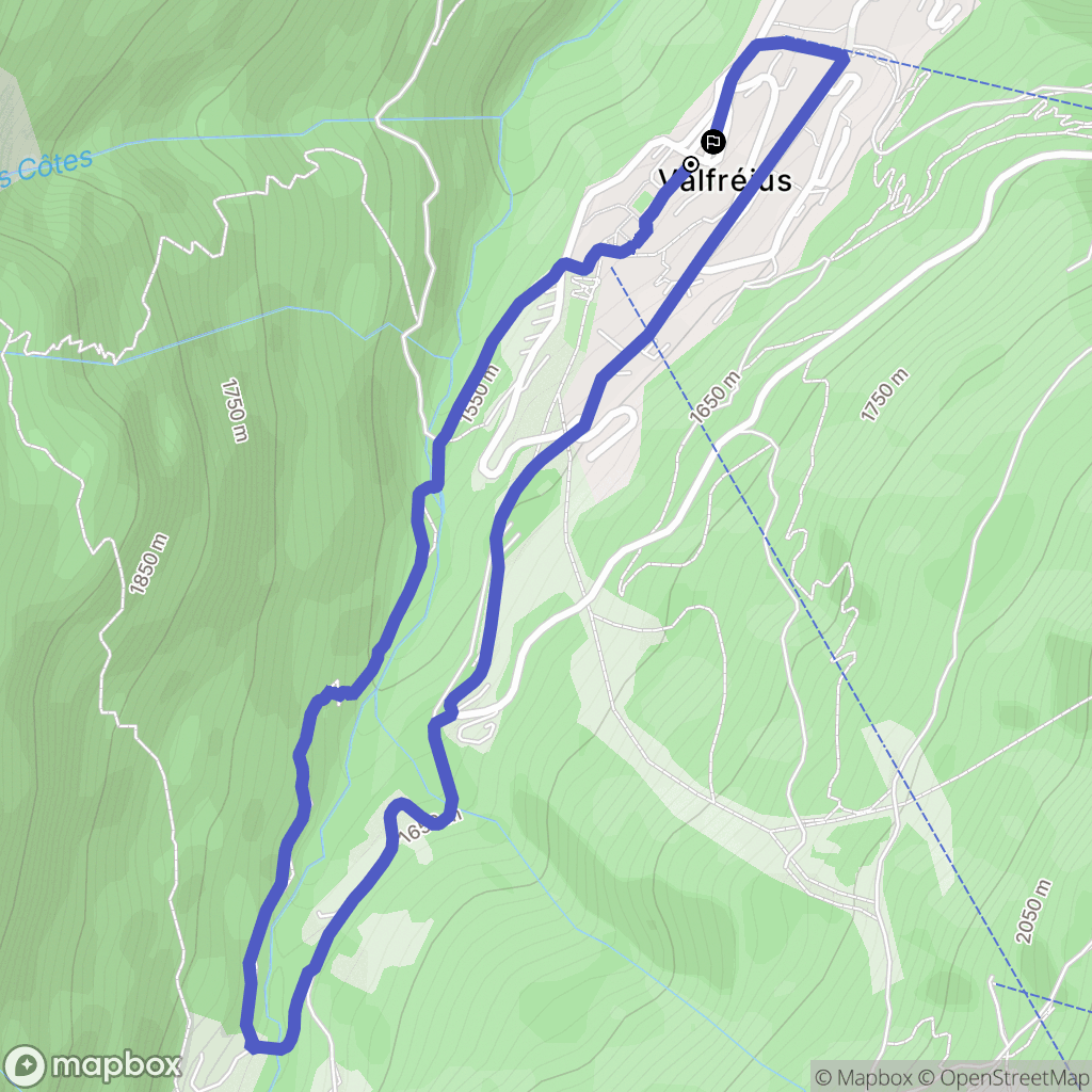 Modane : carte du parcours de randonnée - France