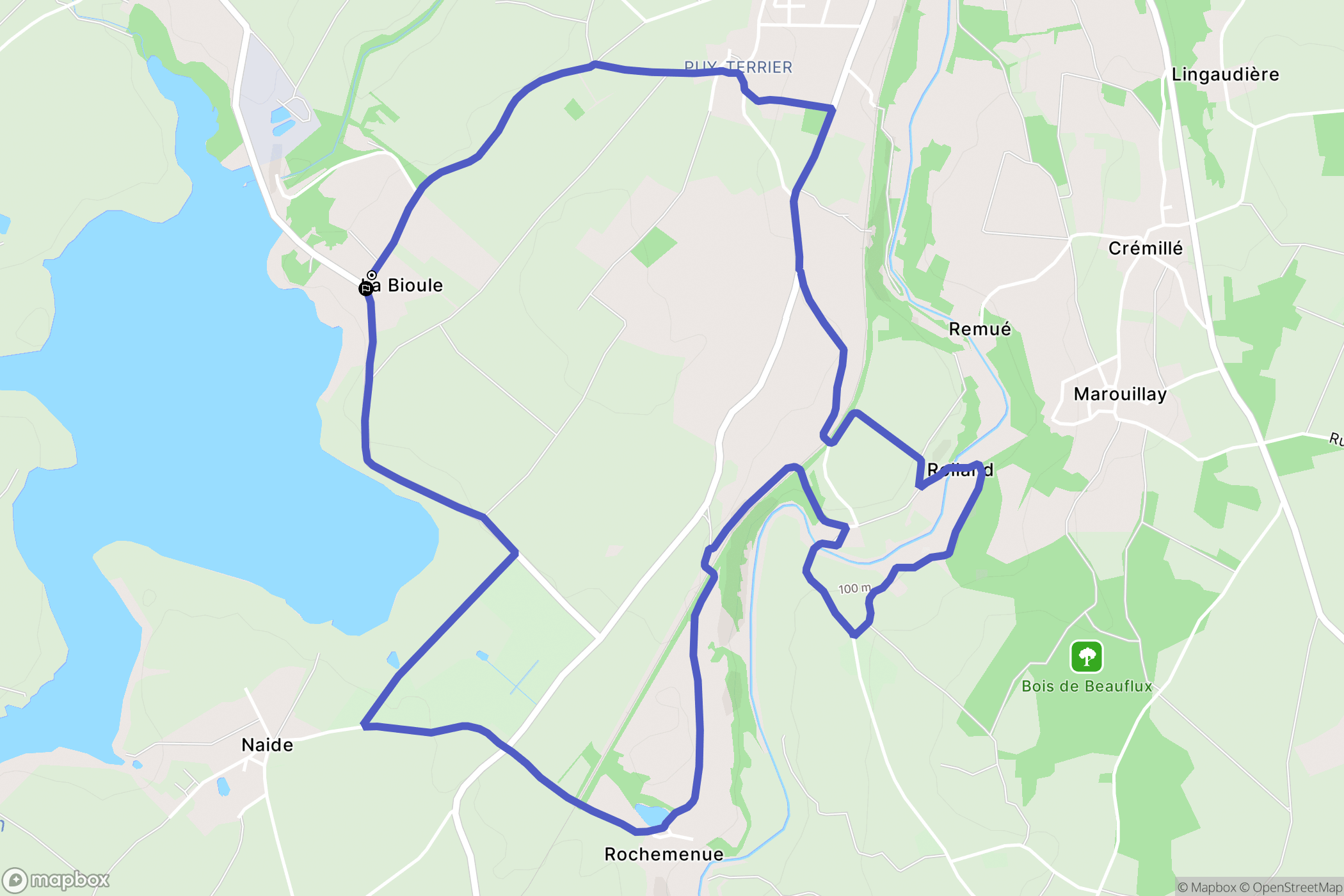 Saint-Loup-Lamairé : carte du parcours de randonnée - France