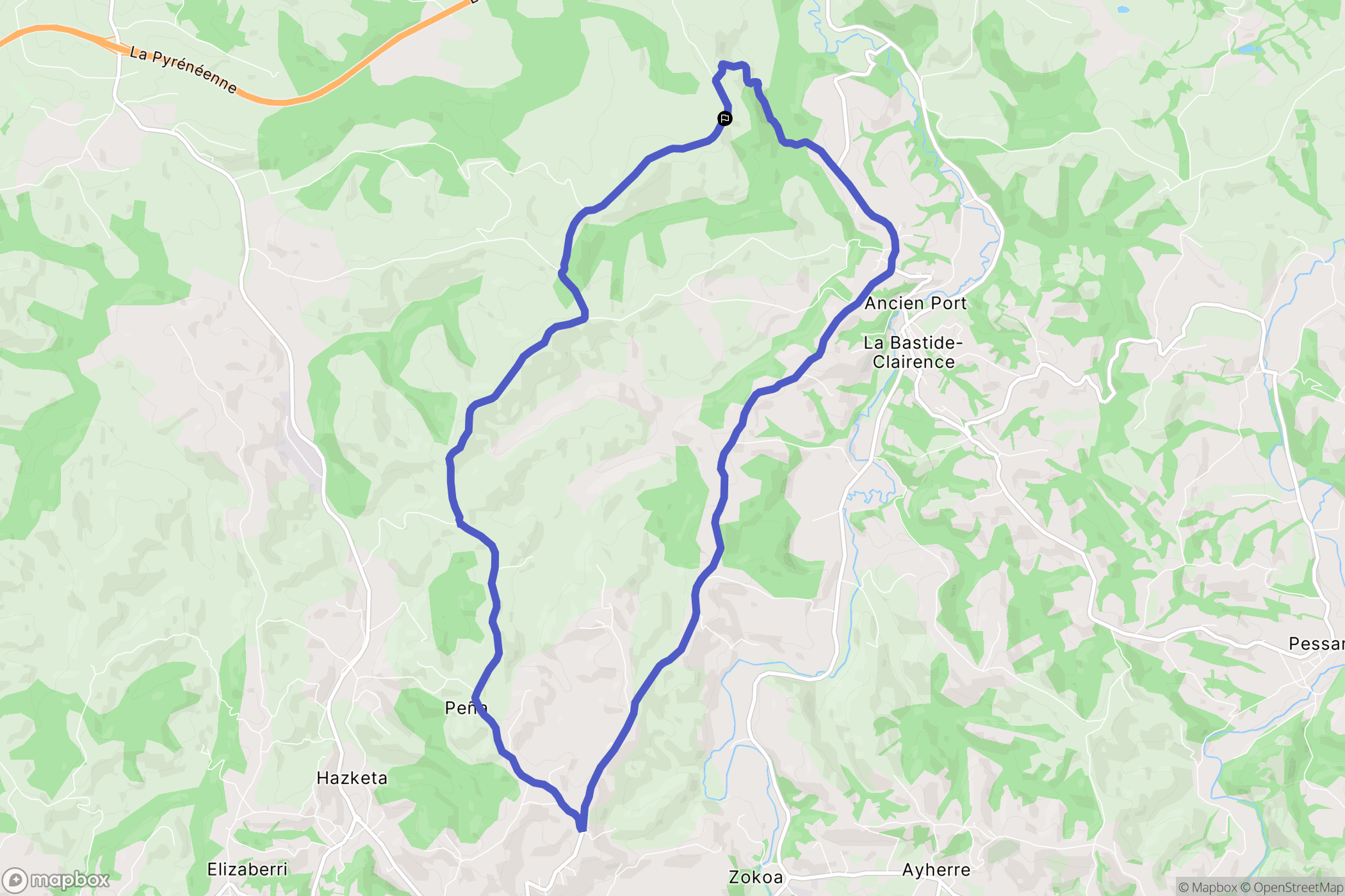 Urt : carte du parcours de randonnée - France