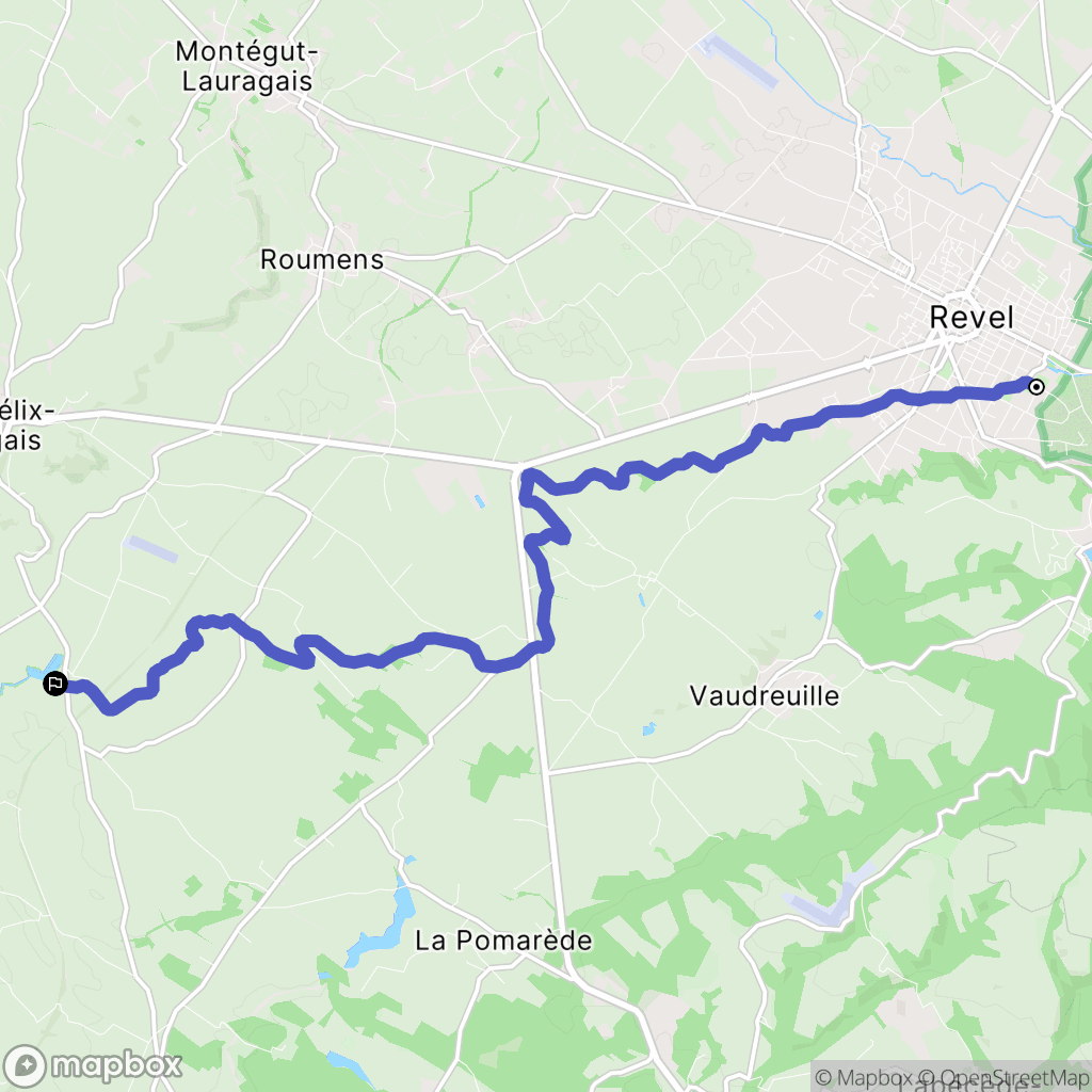 Revel : carte du parcours de randonnée - France
