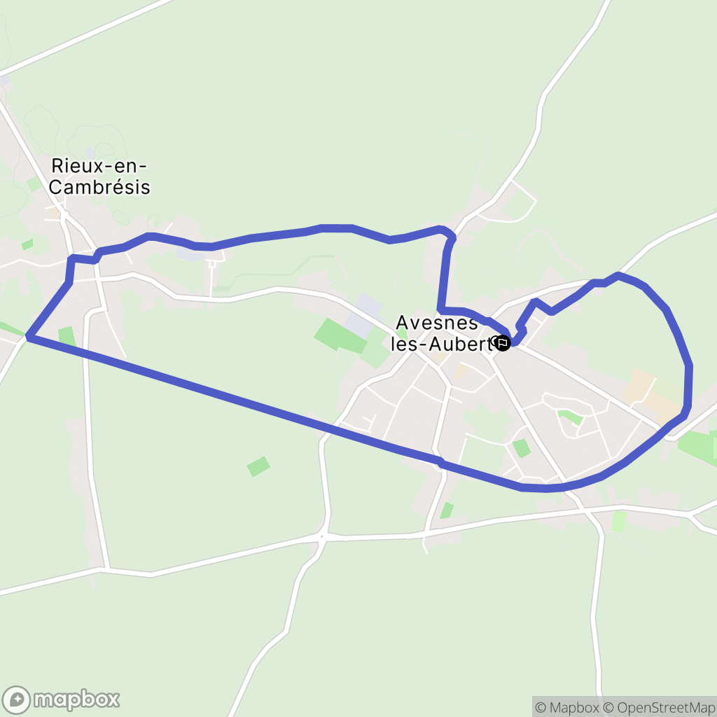 Avesnes-les-Aubert : carte du parcours de randonnée - France