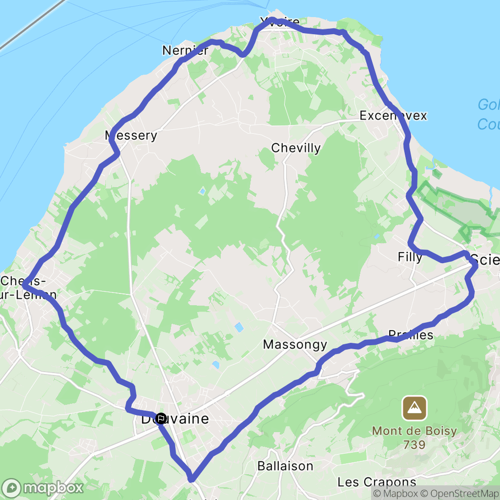 Douvaine : carte du parcours de randonnée - France