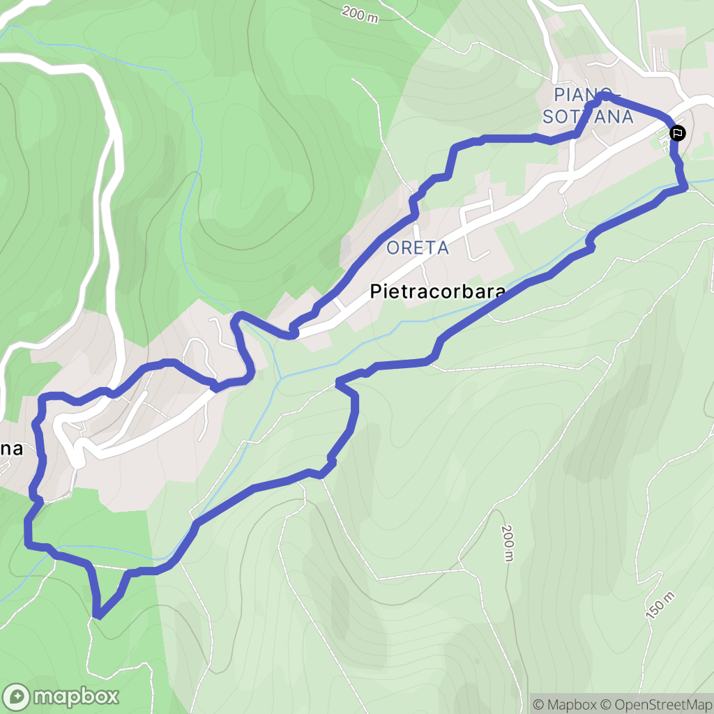Pietracorbara : carte du parcours de randonnée - France