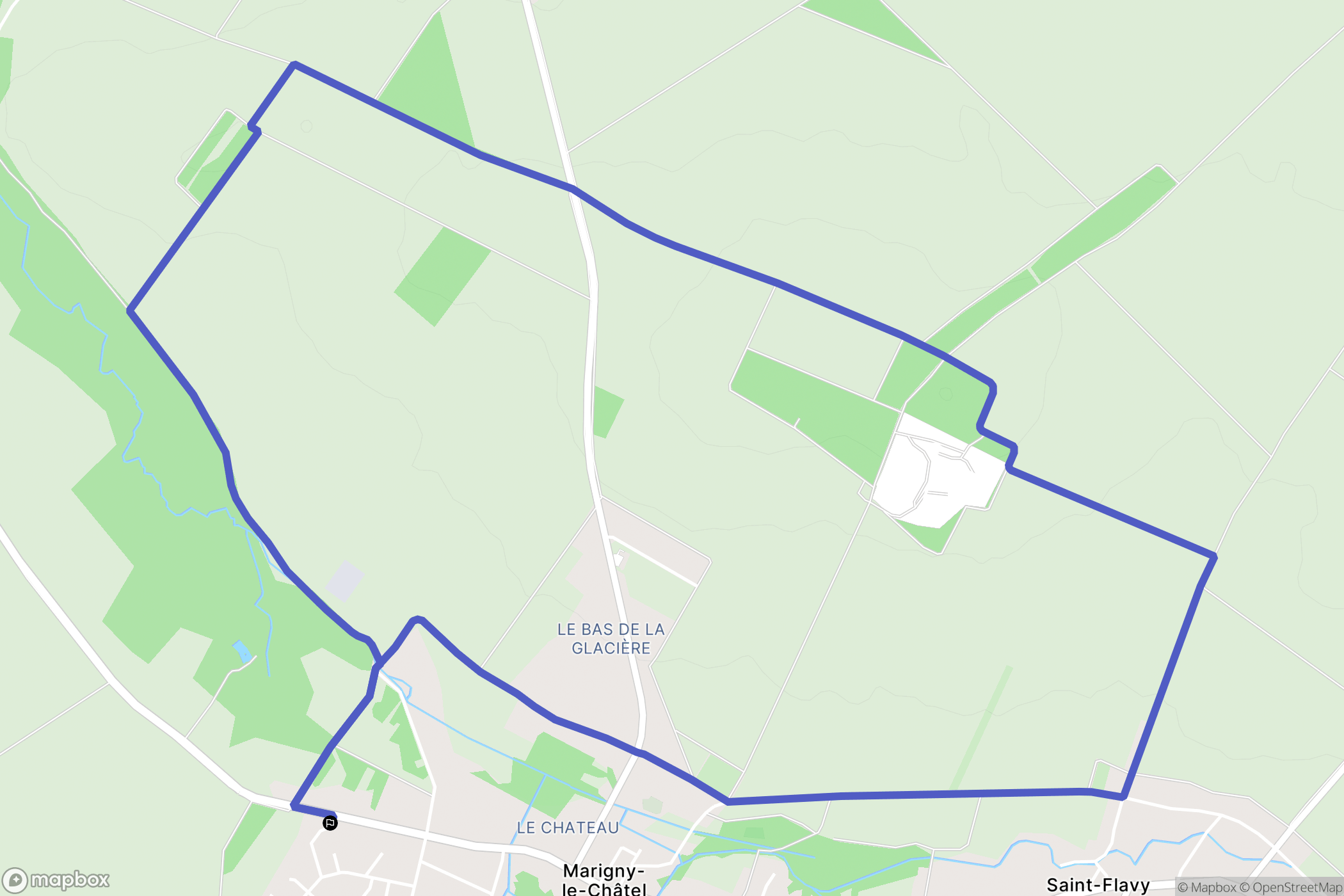 Marigny-le-Châtel : carte du parcours de randonnée - France