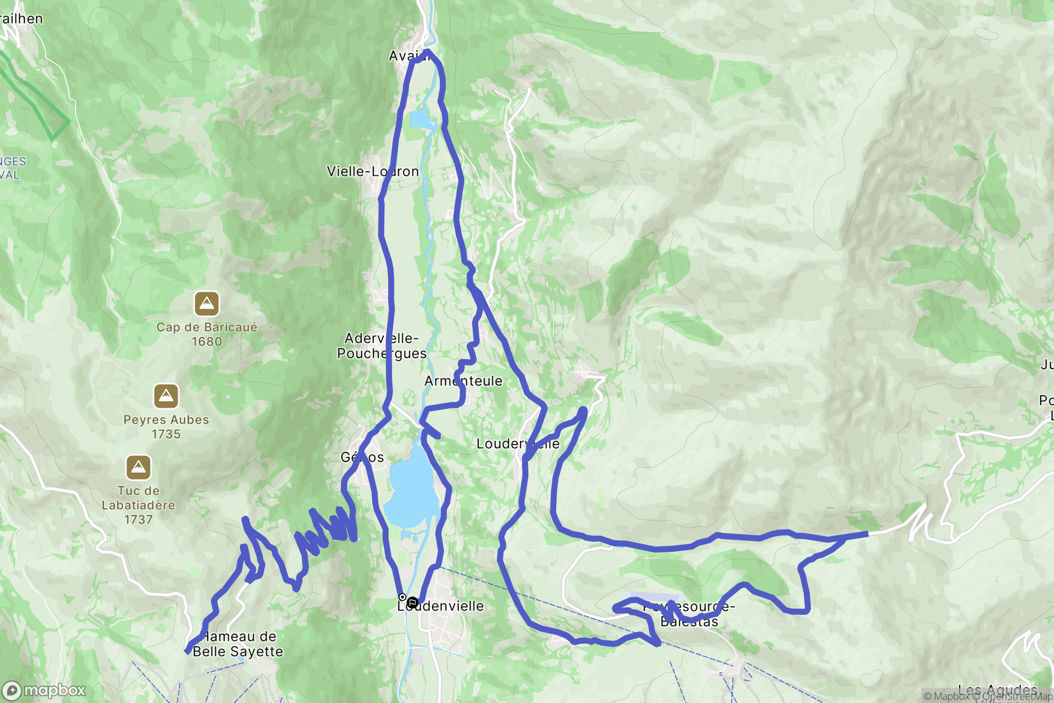 Loudenvielle : carte du parcours de randonnée - France
