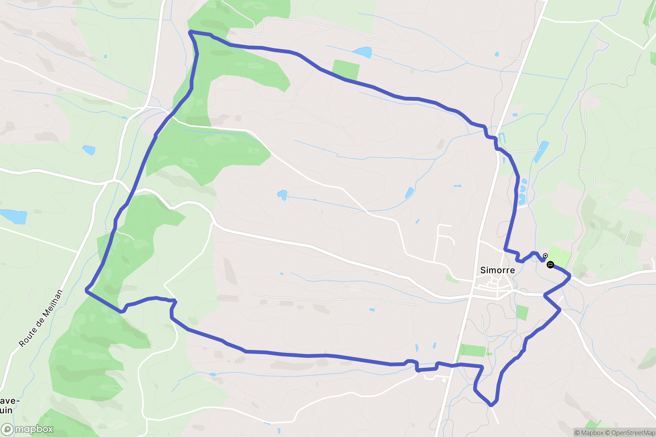 Simorre : carte du parcours de randonnée - France