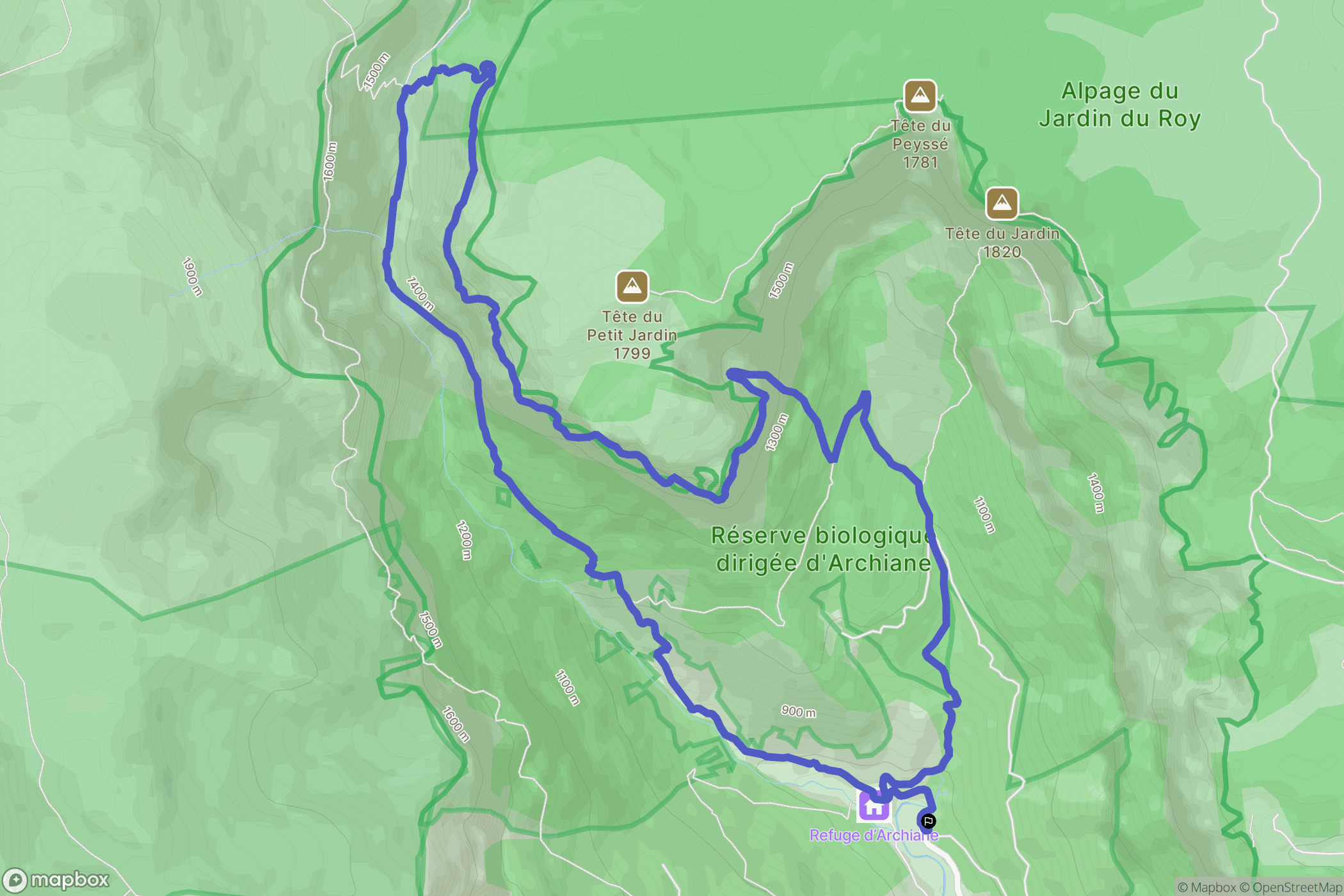 Châtillon-en-Diois : carte du parcours de randonnée - France
