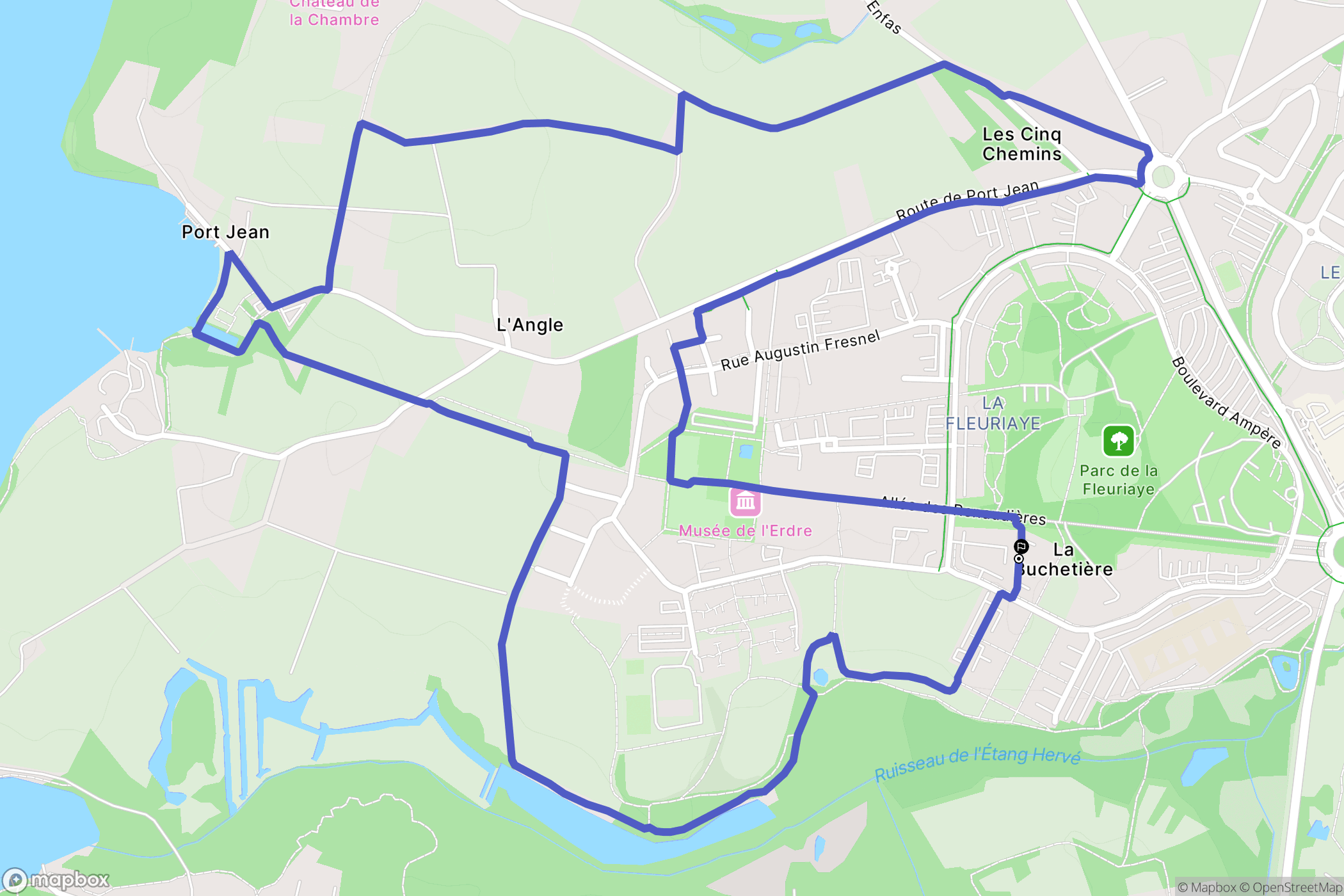 Carquefou : carte du parcours de randonnée - France