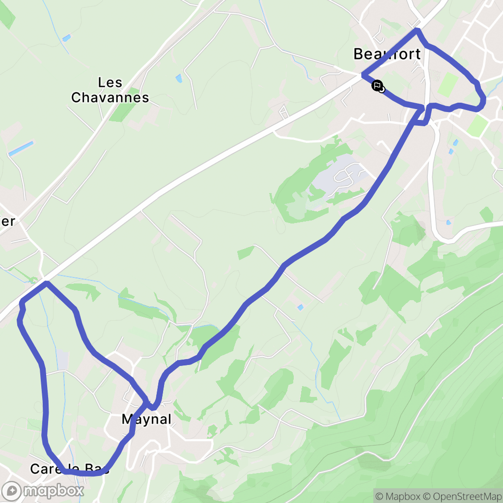 Beaufort : carte du parcours de randonnée - France