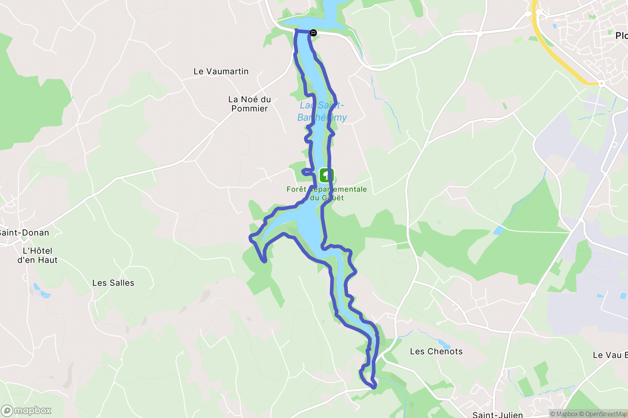 Ploufragan : carte du parcours de randonnée - France