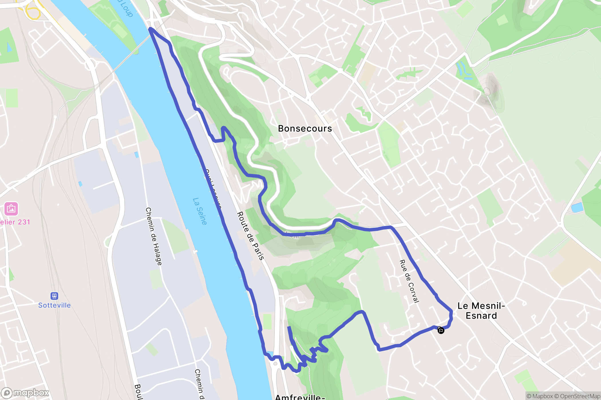 Le Mesnil-Esnard : carte du parcours de randonnée - France