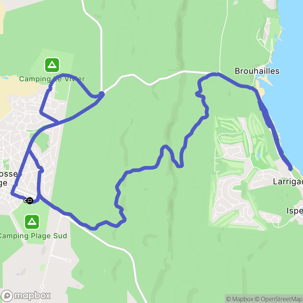 Biscarrosse : carte du parcours de randonnée - France