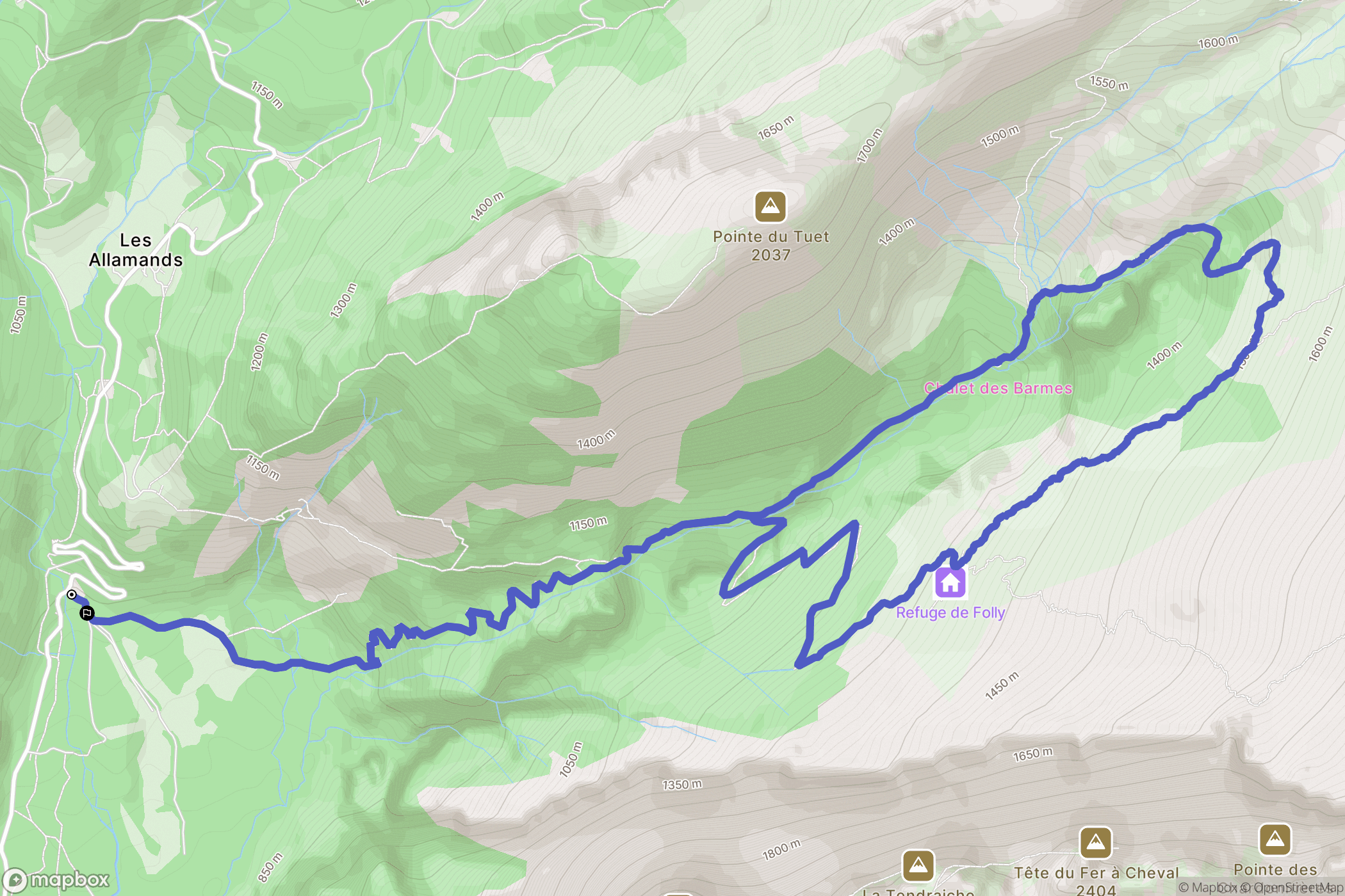 Samoëns : carte du parcours de randonnée - France