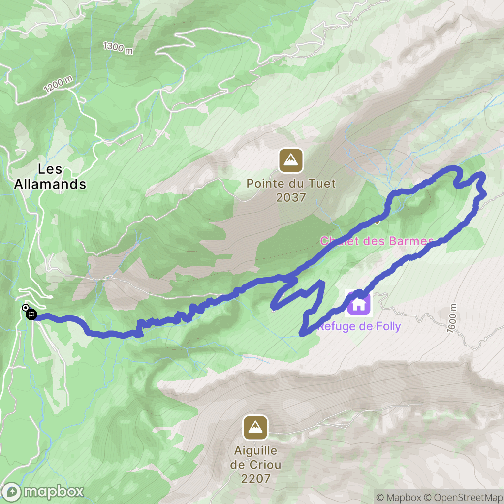 Samoëns : carte du parcours de randonnée - France