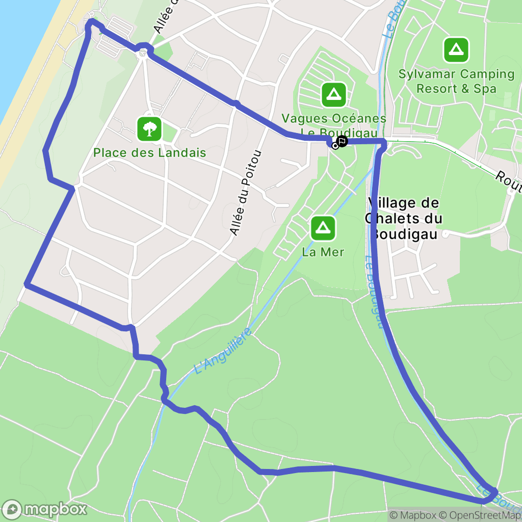Labenne : carte du parcours de randonnée - France