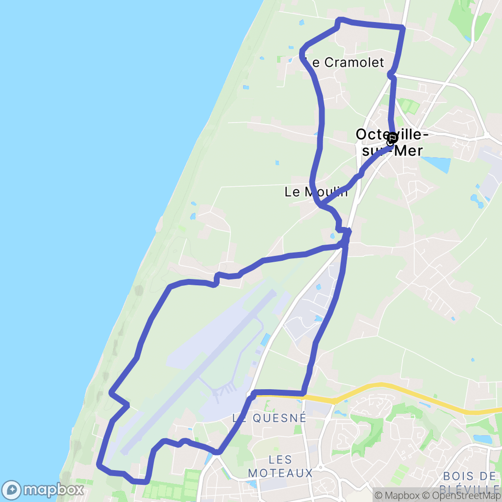 Octeville-sur-Mer : carte du parcours de randonnée - France