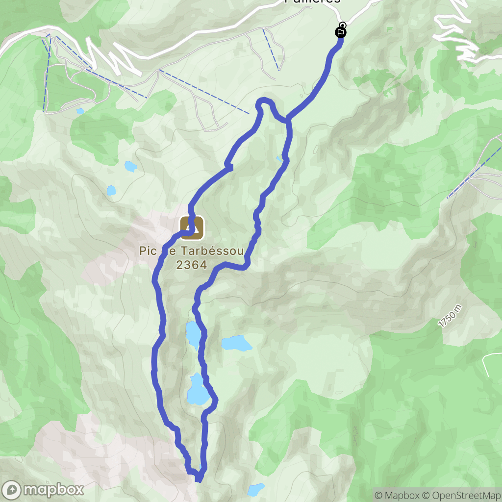 Ascou : carte du parcours de randonnée - France