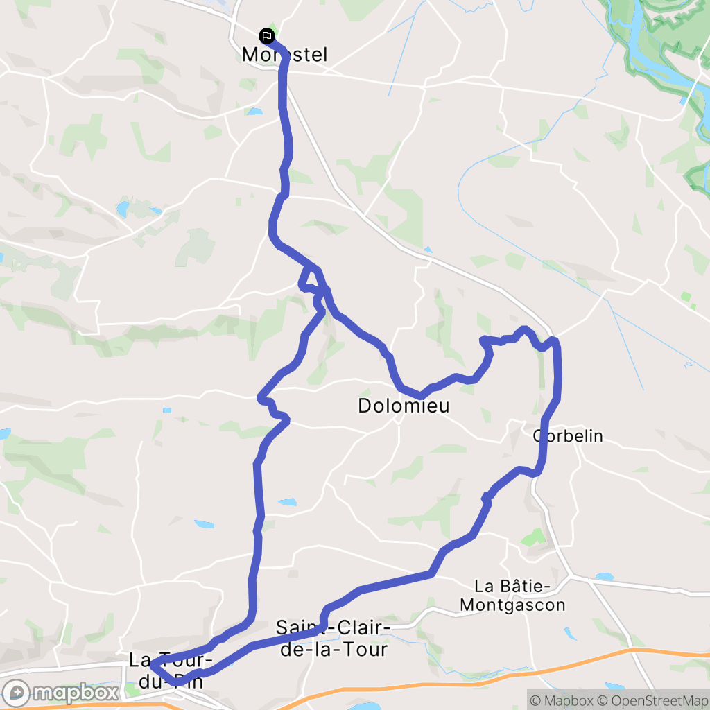 Morestel : carte du parcours de randonnée - France
