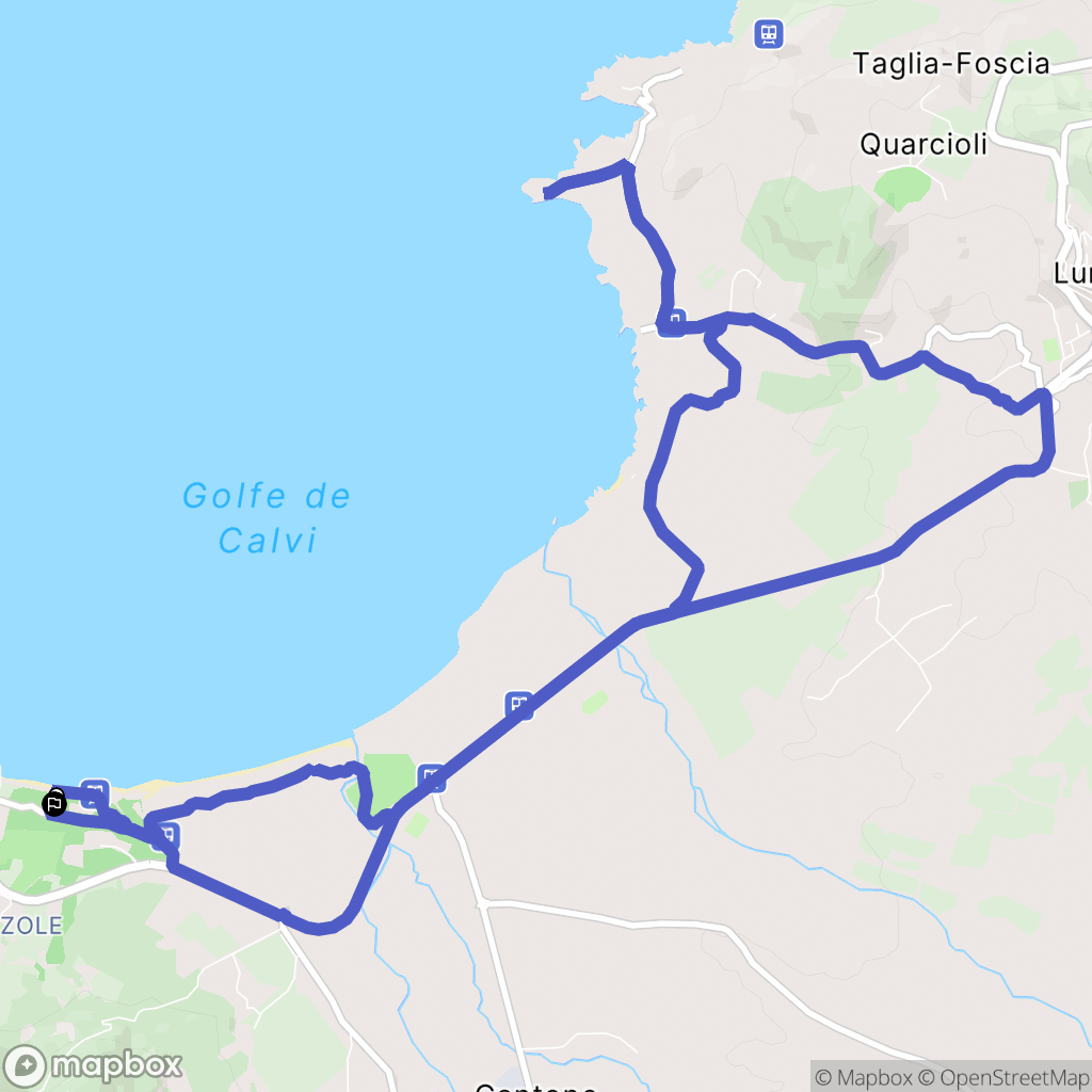 Calvi : carte du parcours de randonnée - France