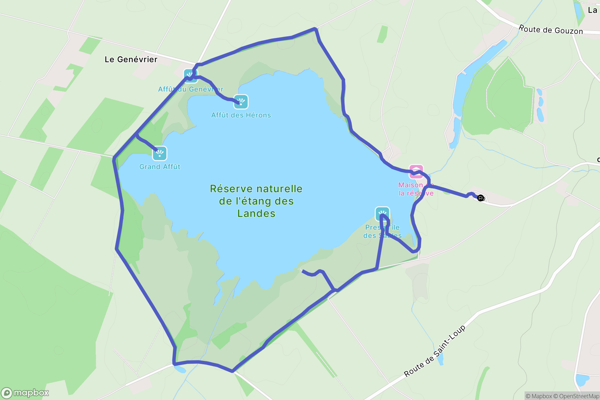 Lussat : carte du parcours de randonnée - France