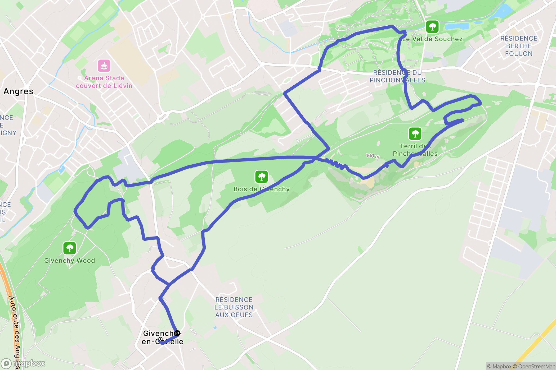 Givenchy-en-Gohelle: routekaart voor buitenactiviteiten - France