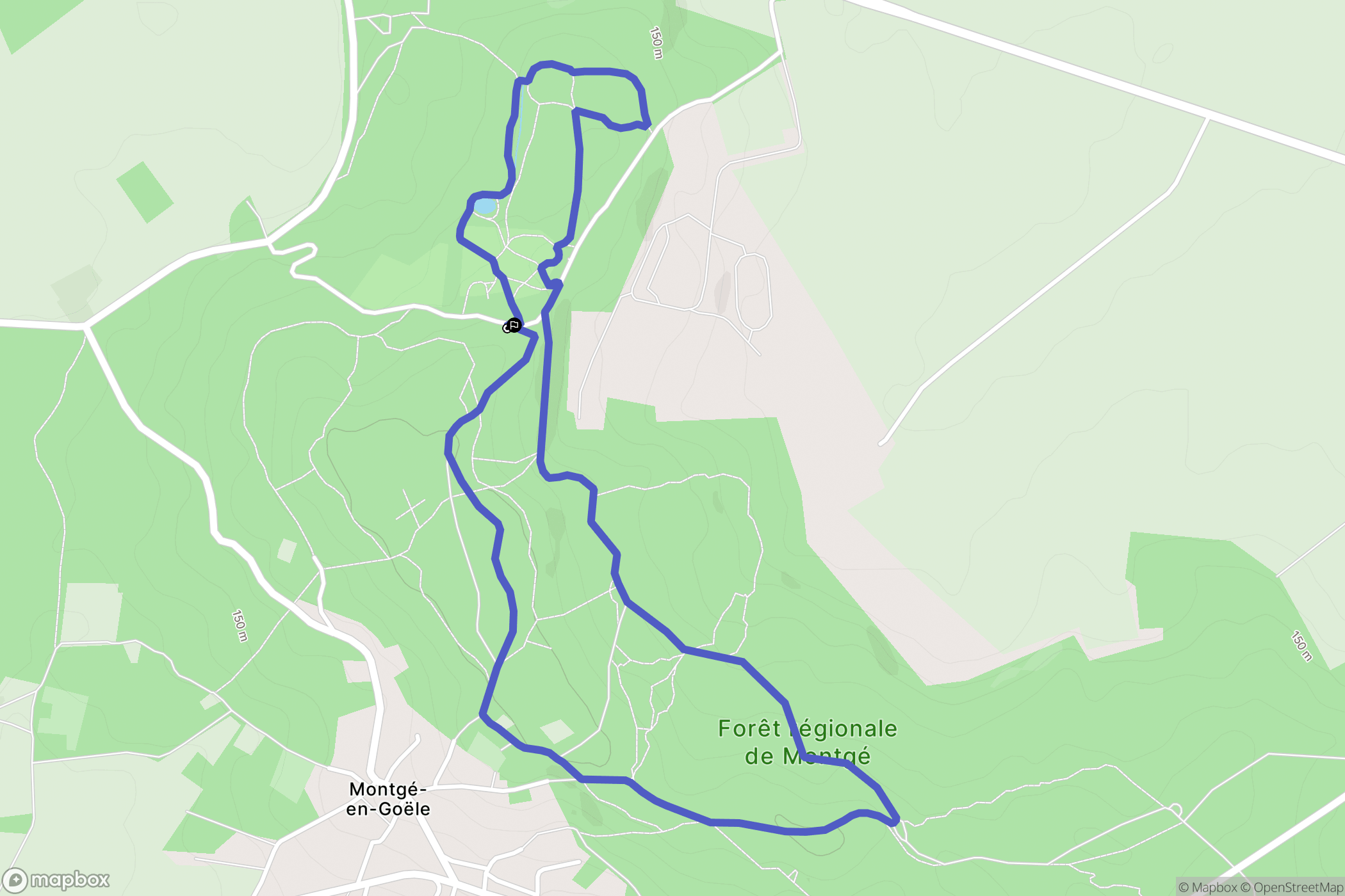Montgé-en-Goële : carte du parcours de randonnée - France