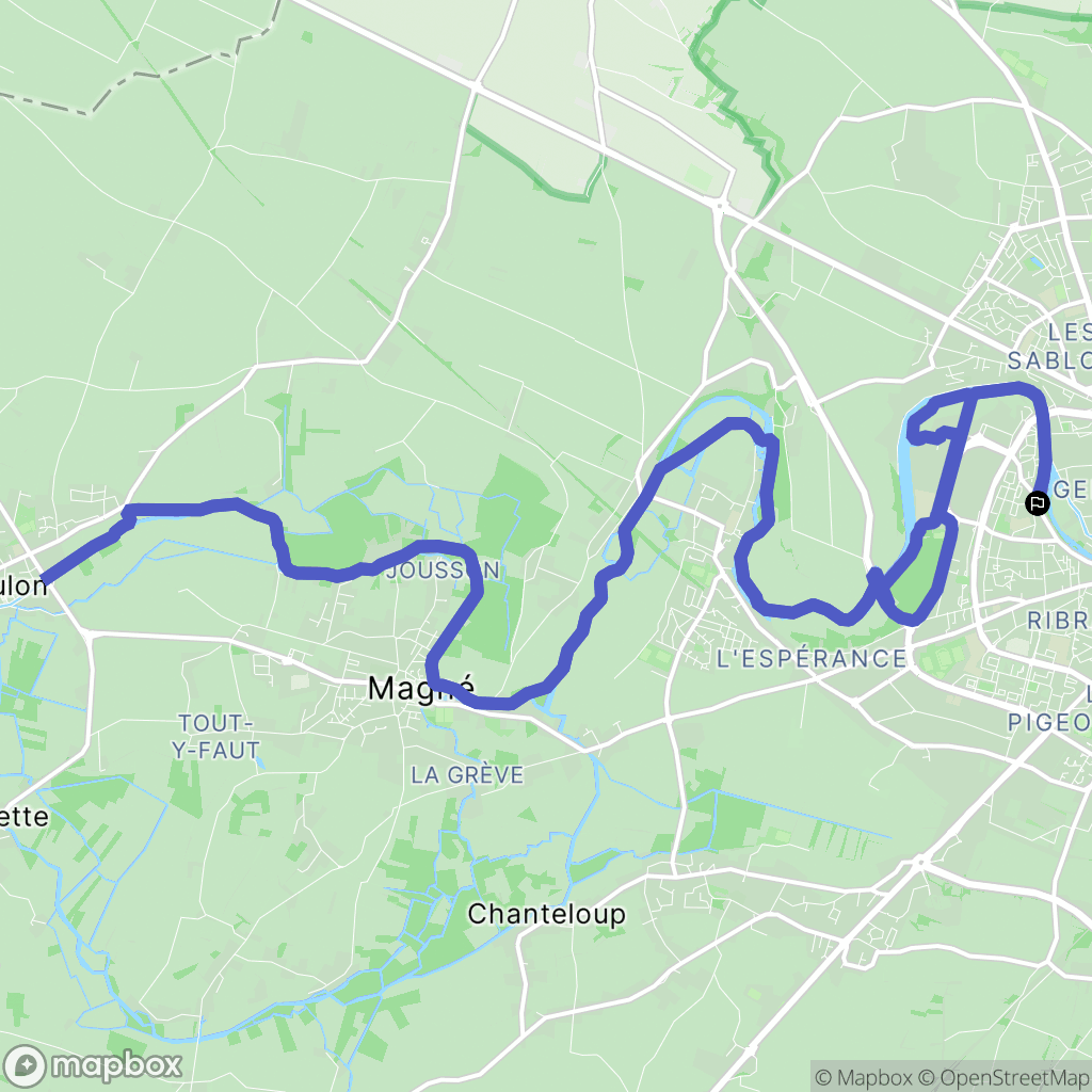 Niort : carte du parcours de randonnée - France