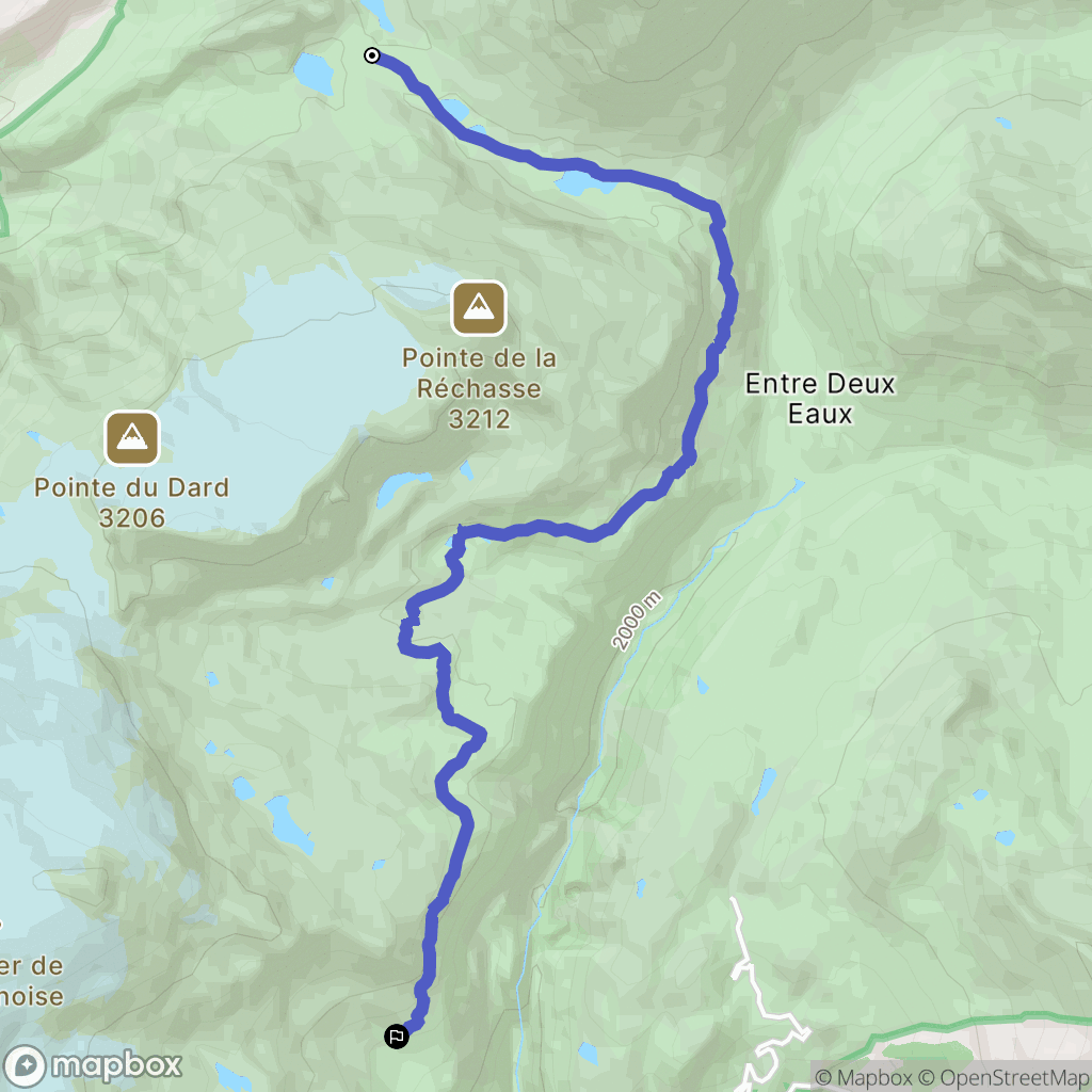 Pralognan-la-Vanoise : carte du parcours de randonnée - France