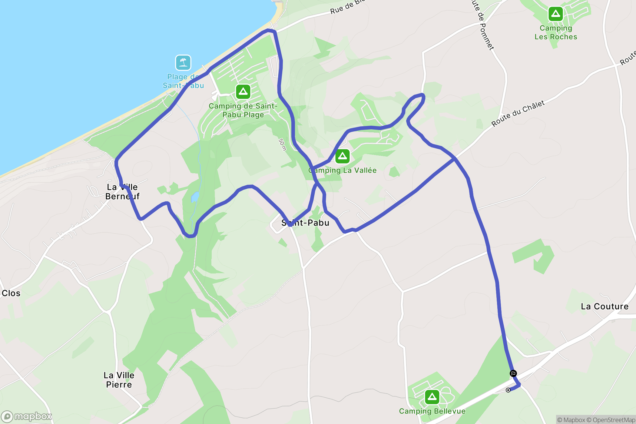 Erquy : carte du parcours de randonnée - France