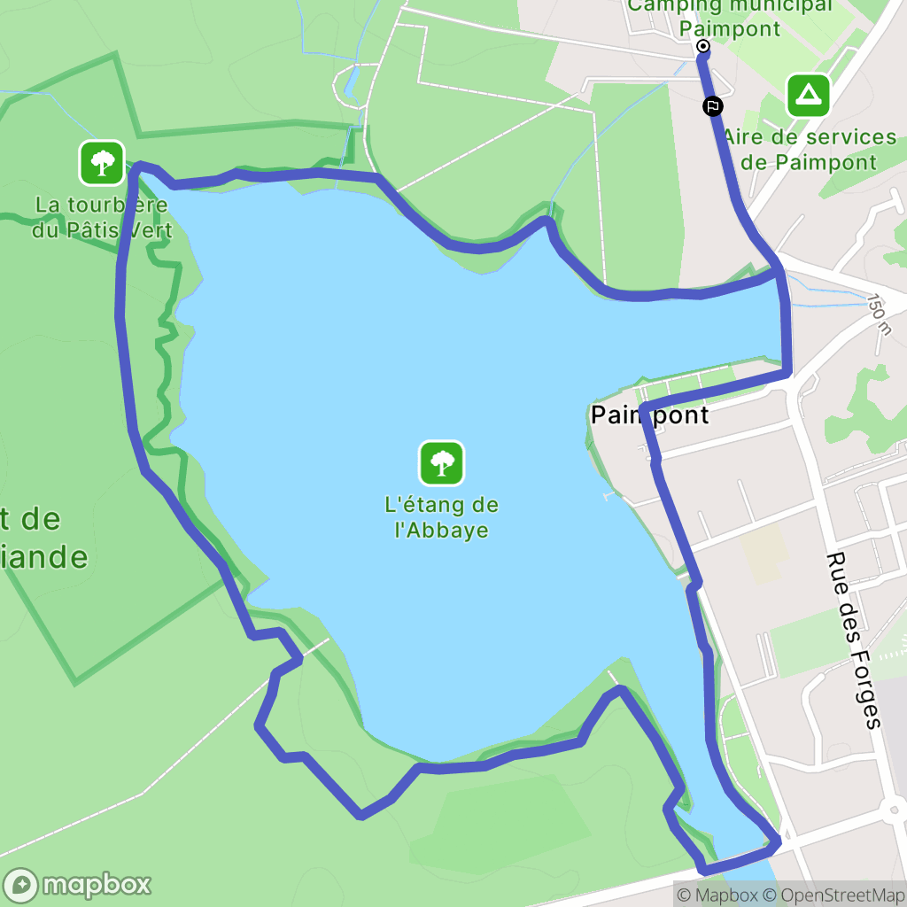 Paimpont : carte du parcours de randonnée - France