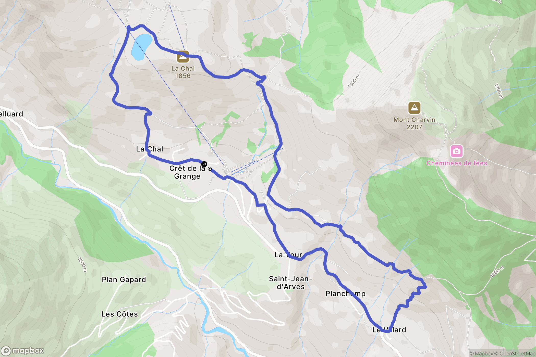 Saint-Jean-d'Arves : carte du parcours de randonnée - France