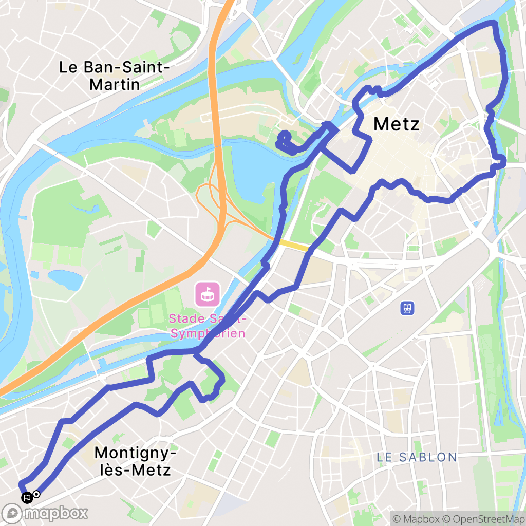 Montigny-lès-Metz : carte du parcours de randonnée - France
