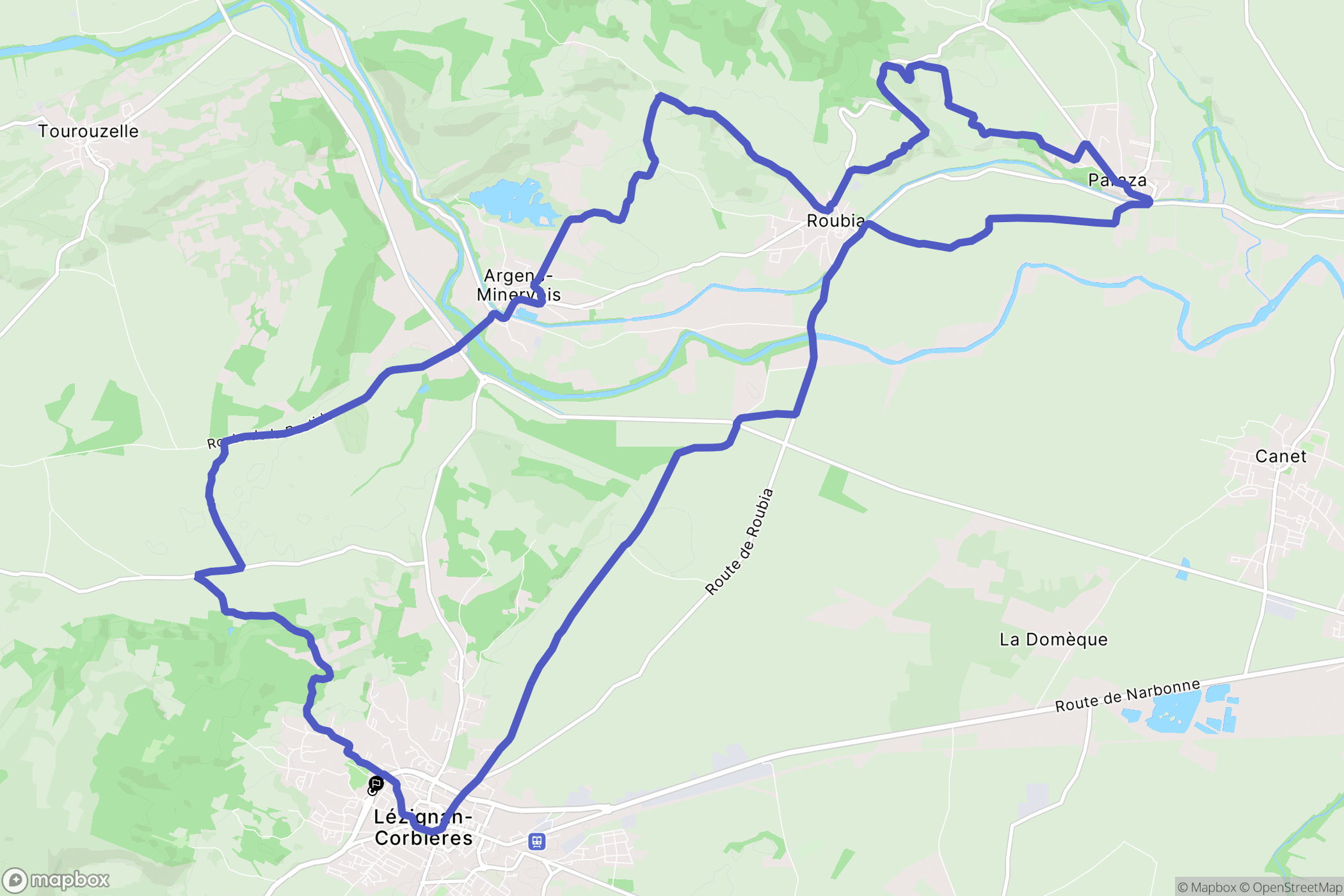Lézignan-Corbières : carte du parcours de randonnée - France